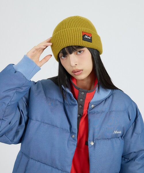 NANGA(ナンガ)の「【NANGA/ナンガ】BOX LOGO BULKY BEANIE/ビーニー/ニット帽/ユニセックス/N2532-3C059A(ニットキャップ/ビーニー・メンズ・グレー/ブラック/ベージュ/オレンジ/マスタード・フリー)」の11枚目の写真