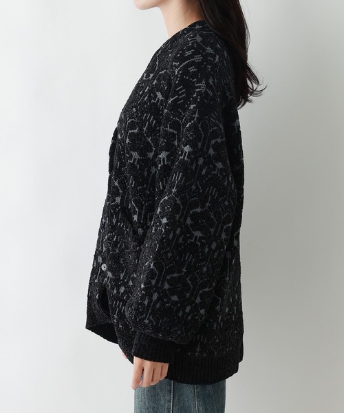 RAGEBLUE(レイジブルー)の「モールジャガードBIGカーディガン(カーディガン/ボレロ・レディース・ブラック/ホワイト/ピンク・FREE)」の18枚目の写真