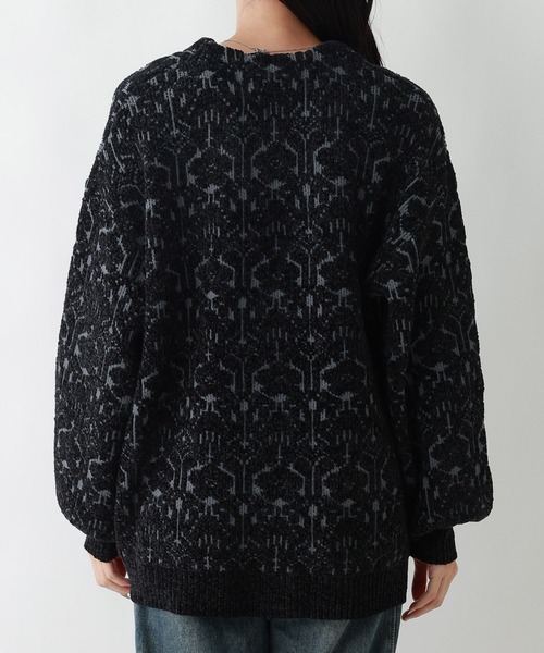 RAGEBLUE(レイジブルー)の「モールジャガードBIGカーディガン(カーディガン/ボレロ・レディース・ブラック/ホワイト/ピンク・FREE)」の20枚目の写真