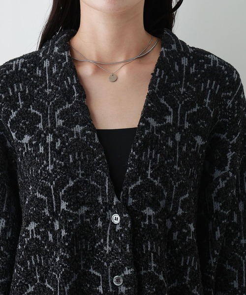 RAGEBLUE(レイジブルー)の「モールジャガードBIGカーディガン(カーディガン/ボレロ・レディース・ブラック/ホワイト/ピンク・FREE)」の21枚目の写真