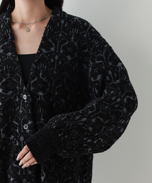 RAGEBLUE(レイジブルー)の「モールジャガードBIGカーディガン(カーディガン/ボレロ・レディース・ブラック/ホワイト/ピンク・FREE)」の22枚目の写真