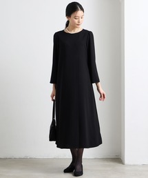 AIMER | 【喪服・礼服】ウォッシャブル アシンメトリータックテントラインブラックフォーマルワンピース(ワンピース)