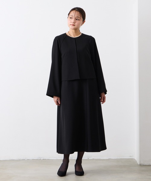 喪服・礼服】ウォッシャブル アシンメトリータックテントライン