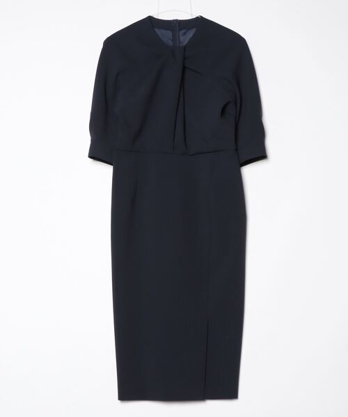 セール】ESTNATION / ツイストネック Iラインワンピース（ワンピース