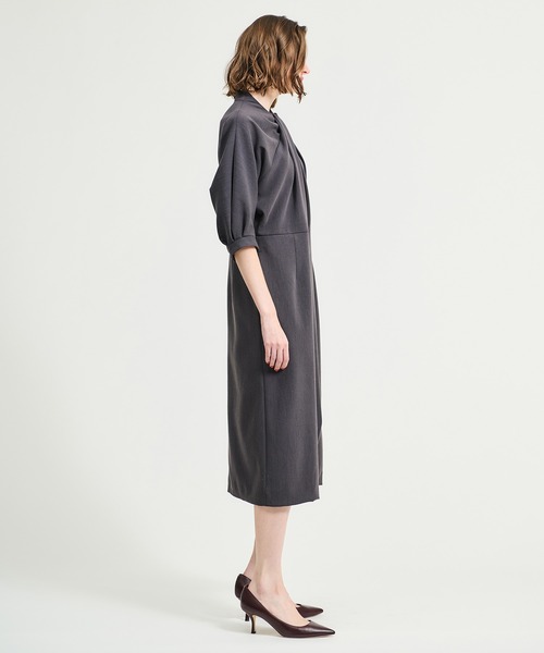 セール】ESTNATION / ツイストネック Iラインワンピース（ワンピース