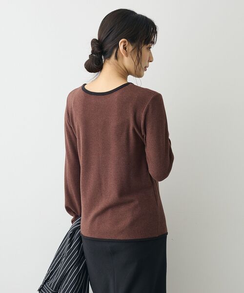 CRAFT STANDARD BOUTIQUE（クラフトスタンダードブティック）の「バイカラーパイピングプルオーバー（Tシャツ/カットソー・レディース・アイボリー/グレー/ブラウン・FREE）」の10枚目の写真