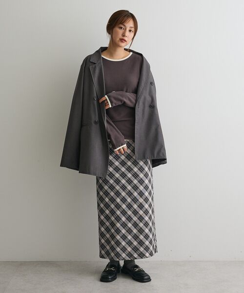 CRAFT STANDARD BOUTIQUE（クラフトスタンダードブティック）の「バイカラーパイピングプルオーバー（Tシャツ/カットソー・レディース・アイボリー/グレー/ブラウン・FREE）」の16枚目の写真