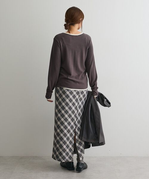 CRAFT STANDARD BOUTIQUE（クラフトスタンダードブティック）の「バイカラーパイピングプルオーバー（Tシャツ/カットソー・レディース・アイボリー/グレー/ブラウン・FREE）」の18枚目の写真