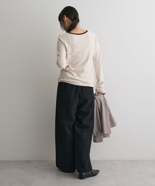 CRAFT STANDARD BOUTIQUE（クラフトスタンダードブティック）の「バイカラーパイピングプルオーバー（Tシャツ/カットソー・レディース・アイボリー/グレー/ブラウン・FREE）」の22枚目の写真