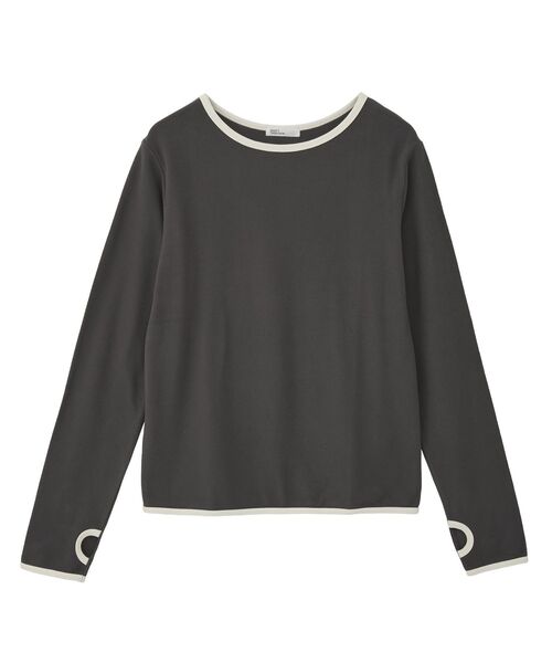 CRAFT STANDARD BOUTIQUE（クラフトスタンダードブティック）の「バイカラーパイピングプルオーバー（Tシャツ/カットソー・レディース・アイボリー/グレー/ブラウン・FREE）」の4枚目の写真