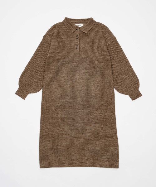 OLUN/ニットポロワンピース knit polo onepiece/ニットポロワンピース（ワンピース）｜OLUN