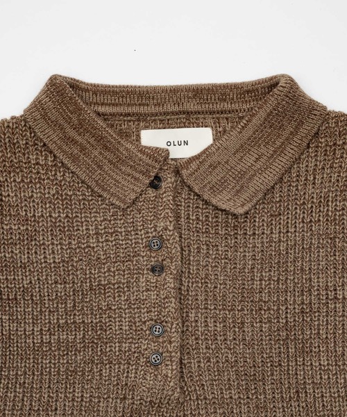 knit polo onepiece/ニットポロワンピース（ワンピース）｜OLUN