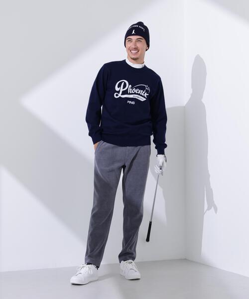 【ホワイト】全方向ストレッチ ニットコーデュロイテーパードパンツ <NATIVE> (MENS) セール】【PING APPAREL】全方向ストレッチ ニットコーデュロイ
