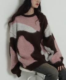 WEGO/シャギーパターンニットBIGプルオーバー