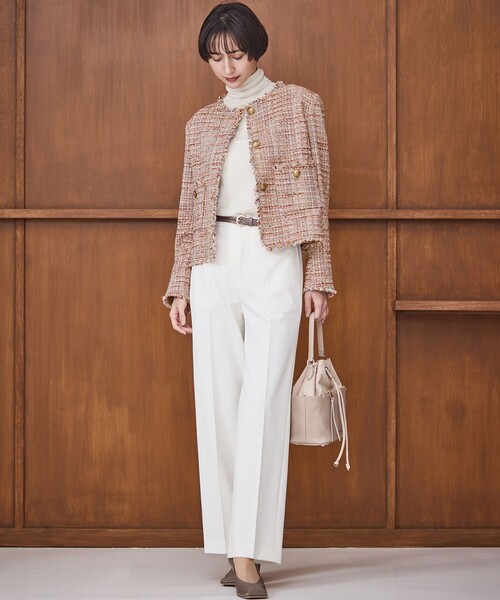 23区（ニジュウサンク）の「GIOLICAツイード ノーカラー ボタン ジャケット（その他アウター・レディース・ブラック系3/黄土色系3/ブルー系3・40/38）」の8枚目の写真