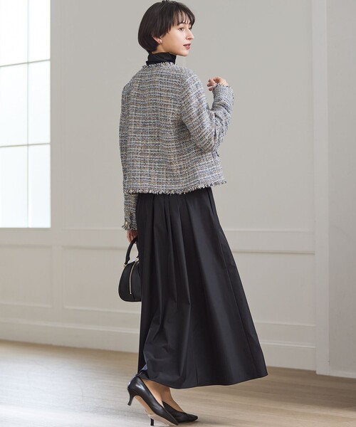 23区（ニジュウサンク）の「GIOLICAツイード ノーカラー ボタン ジャケット（その他アウター・レディース・ブラック系3/黄土色系3/ブルー系3・40/38）」の13枚目の写真