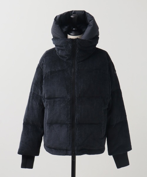 DUNO（デュノ）の「【DUNO/デュノ】LORA TURES / ローラ フード付き コーデュロイ ダウンジャケット（ダウンジャケット/コート・レディース・ブラック/アイボリー・38/40/42）」の2枚目の写真