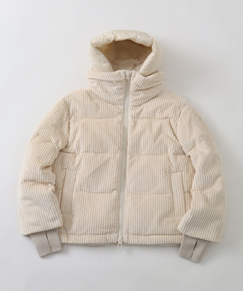 DUNO（デュノ）の「【DUNO/デュノ】LORA TURES / ローラ フード付き コーデュロイ ダウンジャケット（ダウンジャケット/コート・レディース・ブラック/アイボリー・38/40/42）」の7枚目の写真