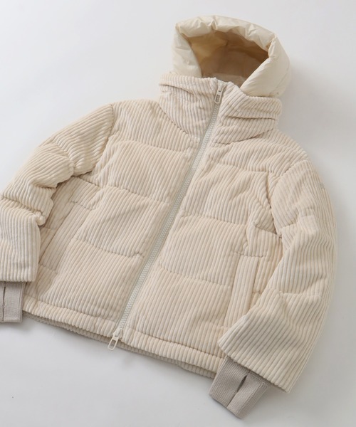 DUNO（デュノ）の「【DUNO/デュノ】LORA TURES / ローラ フード付き コーデュロイ ダウンジャケット（ダウンジャケット/コート・レディース・ブラック/アイボリー・38/40/42）」の9枚目の写真