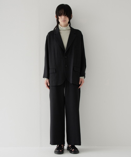 RYU（リュー）の「summer wool wide full-length slacks（スラックス・メンズ・ブラック/ネイビー×ホワイト・1/2/3/4）」の3枚目の写真