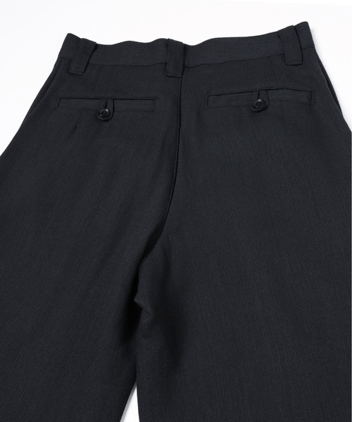 RYU（リュー）の「summer wool wide full-length slacks（スラックス・メンズ・ブラック/ネイビー×ホワイト・1/2/3/4）」の9枚目の写真