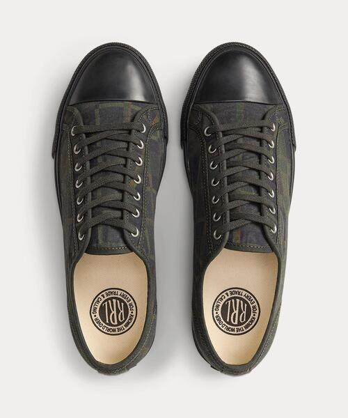 RRL（ダブル アール エル）の「チェックプリント オイルクロス スニーカー（スニーカー・メンズ・ネイビー系1・10D/11D/8D/9D/6D/7D）」の3枚目の写真