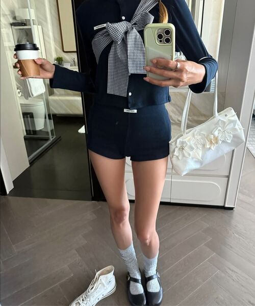 CRANK（クランク）の「ニットマイクロショーツ_ネイビー（その他パンツ・レディース・その他・FREE）」の3枚目の写真