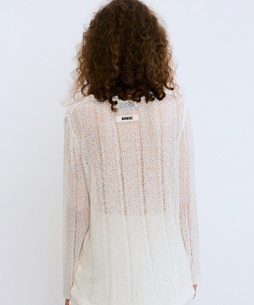 NICK&NICOLE(ニックアンドニコール)の「EMBROIDERY NET PULLOVER KNIT TOP_IVORY(ニット/セーター・レディース・その他・FREE)」の2枚目の写真