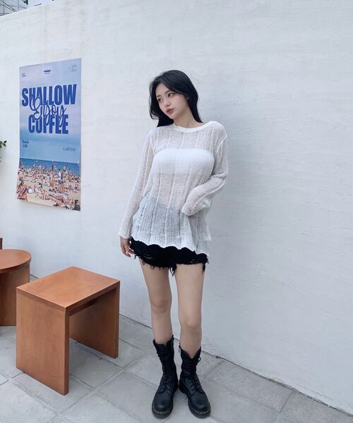 NICK&NICOLE(ニックアンドニコール)の「EMBROIDERY NET PULLOVER KNIT TOP_IVORY(ニット/セーター・レディース・その他・FREE)」の9枚目の写真