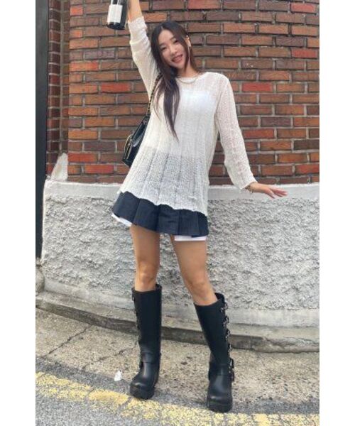 NICK&NICOLE(ニックアンドニコール)の「EMBROIDERY NET PULLOVER KNIT TOP_IVORY(ニット/セーター・レディース・その他・FREE)」の11枚目の写真