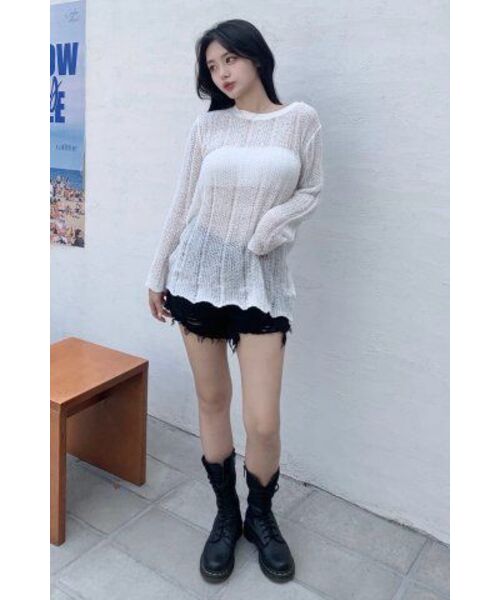 NICK&NICOLE(ニックアンドニコール)の「EMBROIDERY NET PULLOVER KNIT TOP_IVORY(ニット/セーター・レディース・その他・FREE)」の12枚目の写真