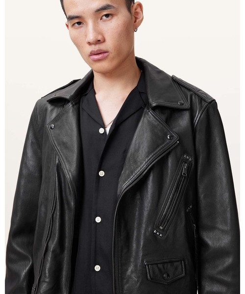 ALLSAINTS（オールセインツ）の「【レザーフェアノベルティ付】RONNET LEATHER BIKER JACKET | RONNET レザー バイカー ジャケット（ライダースジャケット・メンズ・ブラック・L/XS/M）」の6枚目の写真