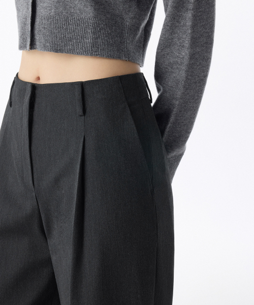 MUSINSA STANDARD WOMAN（ムシンサスタンダードウーマン）の「ウィメンズウエストバンドレスワイドスラックス[チャコールグレー]（スラックス・レディース・その他・25/26/27/28/29/34/32/30/31/24）」の6枚目の写真