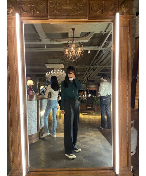 MUSINSA STANDARD WOMAN（ムシンサスタンダードウーマン）の「ウィメンズウエストバンドレスワイドスラックス[チャコールグレー]（スラックス・レディース・その他・25/26/27/28/29/34/32/30/31/24）」の9枚目の写真