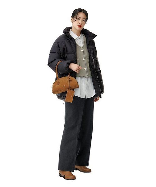 MUSINSA STANDARD WOMAN（ムシンサスタンダードウーマン）の「ウィメンズウエストバンドレスワイドスラックス[チャコールグレー]（スラックス・レディース・その他・25/26/27/28/29/34/32/30/31/24）」の12枚目の写真