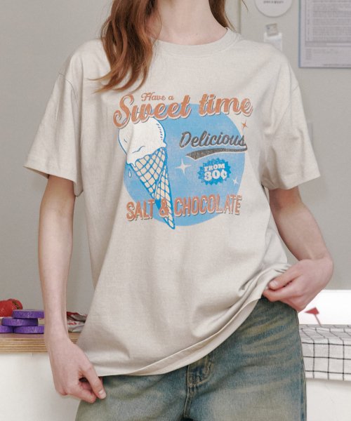 SALT AND CHOCOLATE（ソルトアンドチョコレート）の「[HAST] スウィートコーンアイスクリームTシャツオートミール4W2521002（Tシャツ/カットソー・レディース・その他・FREE）」の2枚目の写真