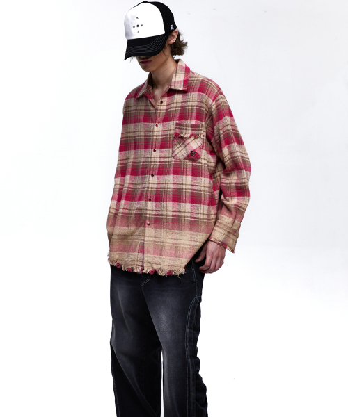 RSSC（アールエスエスシー）の「FRINGE DYED CHECK SHIRT - PINK（シャツ/ブラウス・レディース・その他・1/2）」の14枚目の写真