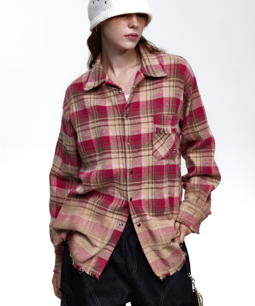 RSSC（アールエスエスシー）の「FRINGE DYED CHECK SHIRT - PINK（シャツ/ブラウス・レディース・その他・1/2）」の12枚目の写真