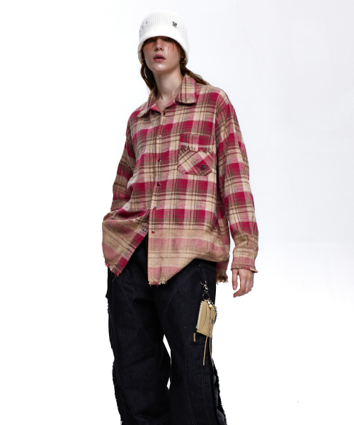 RSSC（アールエスエスシー）の「FRINGE DYED CHECK SHIRT - PINK（シャツ/ブラウス・レディース・その他・1/2）」の11枚目の写真