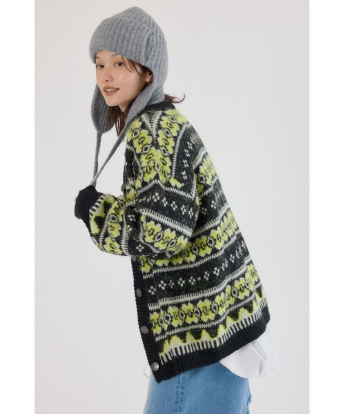 RODEO CROWNS WIDE BOWL（ロデオクラウンズワイドボウル）の「NEON NORDICニットカーディガン（カーディガン/ボレロ・レディース・ブラック系その他/グレー系その他/ブルー系その他・FREE）」の5枚目の写真