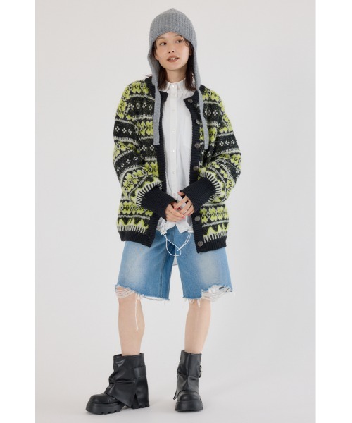 RODEO CROWNS WIDE BOWL（ロデオクラウンズワイドボウル）の「NEON NORDICニットカーディガン（カーディガン/ボレロ・レディース・ブラック系その他/グレー系その他/ブルー系その他・FREE）」の7枚目の写真