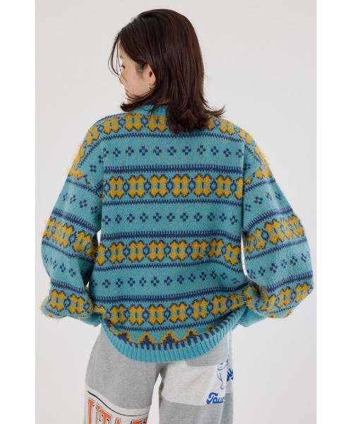 RODEO CROWNS WIDE BOWL（ロデオクラウンズワイドボウル）の「NEON NORDICニットカーディガン（カーディガン/ボレロ・レディース・ブラック系その他/グレー系その他/ブルー系その他・FREE）」の11枚目の写真