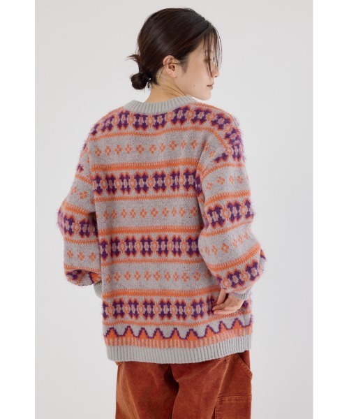 RODEO CROWNS WIDE BOWL（ロデオクラウンズワイドボウル）の「NEON NORDICニットカーディガン（カーディガン/ボレロ・レディース・ブラック系その他/グレー系その他/ブルー系その他・FREE）」の16枚目の写真