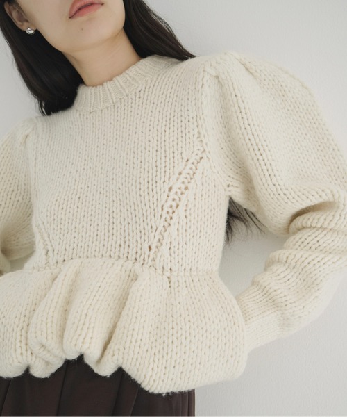 PEPLUM HAND KNIT TOPS（ニット/セーター）｜CLANE（クラネ）の
