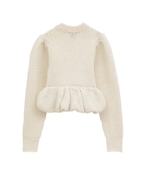 トップス PEPLUM HAND KNIT TOPS PEPLUM HAND KNIT TOPS color：IVORY / GRAY / BLACK In stock on