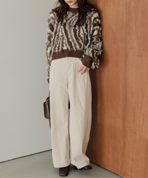 La-gemme(ラジェム)の「コーデュロイ ワイドパンツ(その他パンツ・レディース・カーキ/ブラック/ブラウン/ベージュ・M/L)」の16枚目の写真