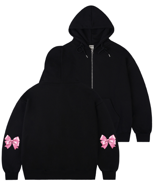 [UNISEX] Elbow‑born フードジップアッп черная