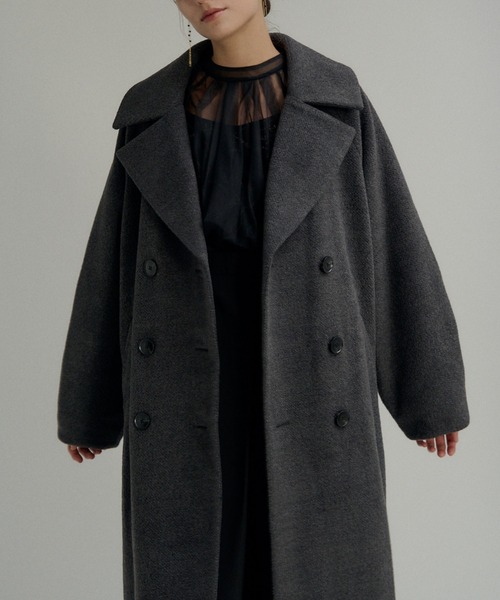 LE'RURE(リルアー)の「Wool blend long coat(チェスターコート・レディース・アイボリー/チャコール/モカ・MEDIUM)」の15枚目の写真