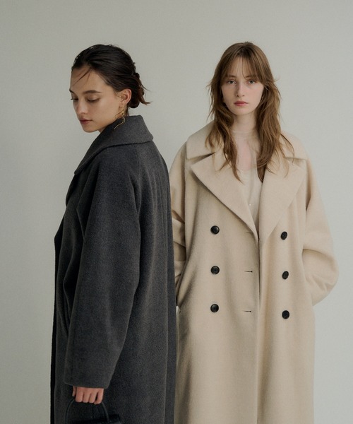 LE'RURE(リルアー)の「Wool blend long coat(チェスターコート・レディース・アイボリー/チャコール/モカ・MEDIUM)」の16枚目の写真