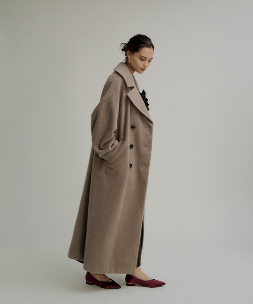 LE'RURE(リルアー)の「Wool blend long coat(チェスターコート・レディース・アイボリー/チャコール/モカ・MEDIUM)」の17枚目の写真